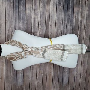 Fashion scarf, brown & off white